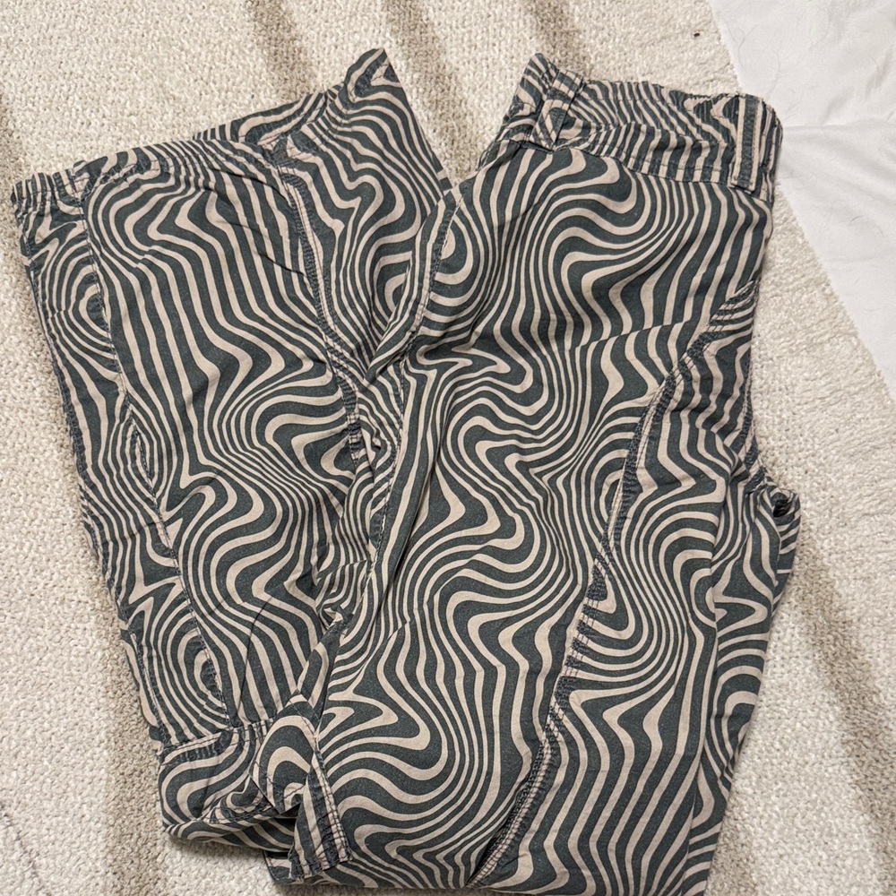 Urban Outfitters Black and Cream Patterned Pants